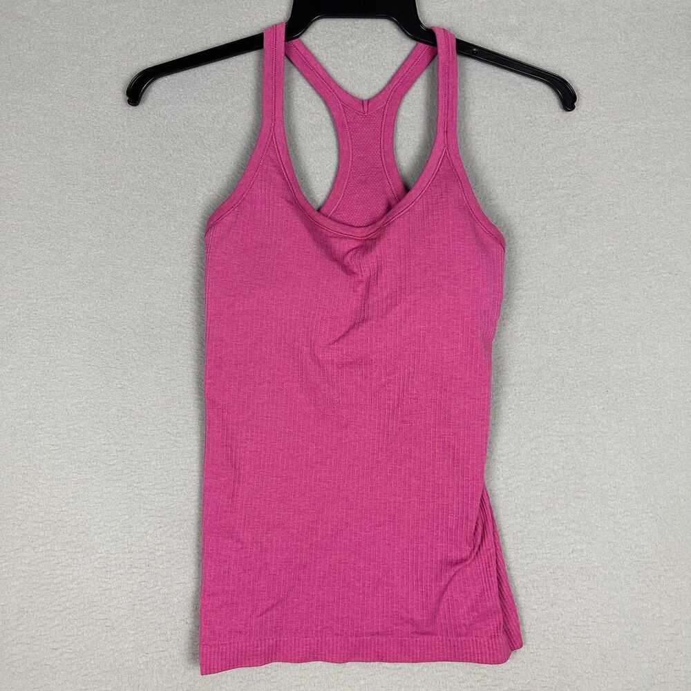 Lululemon Womens 6 Ebb to Street Shelf Bra Tank Top Lychee Pink Light Support